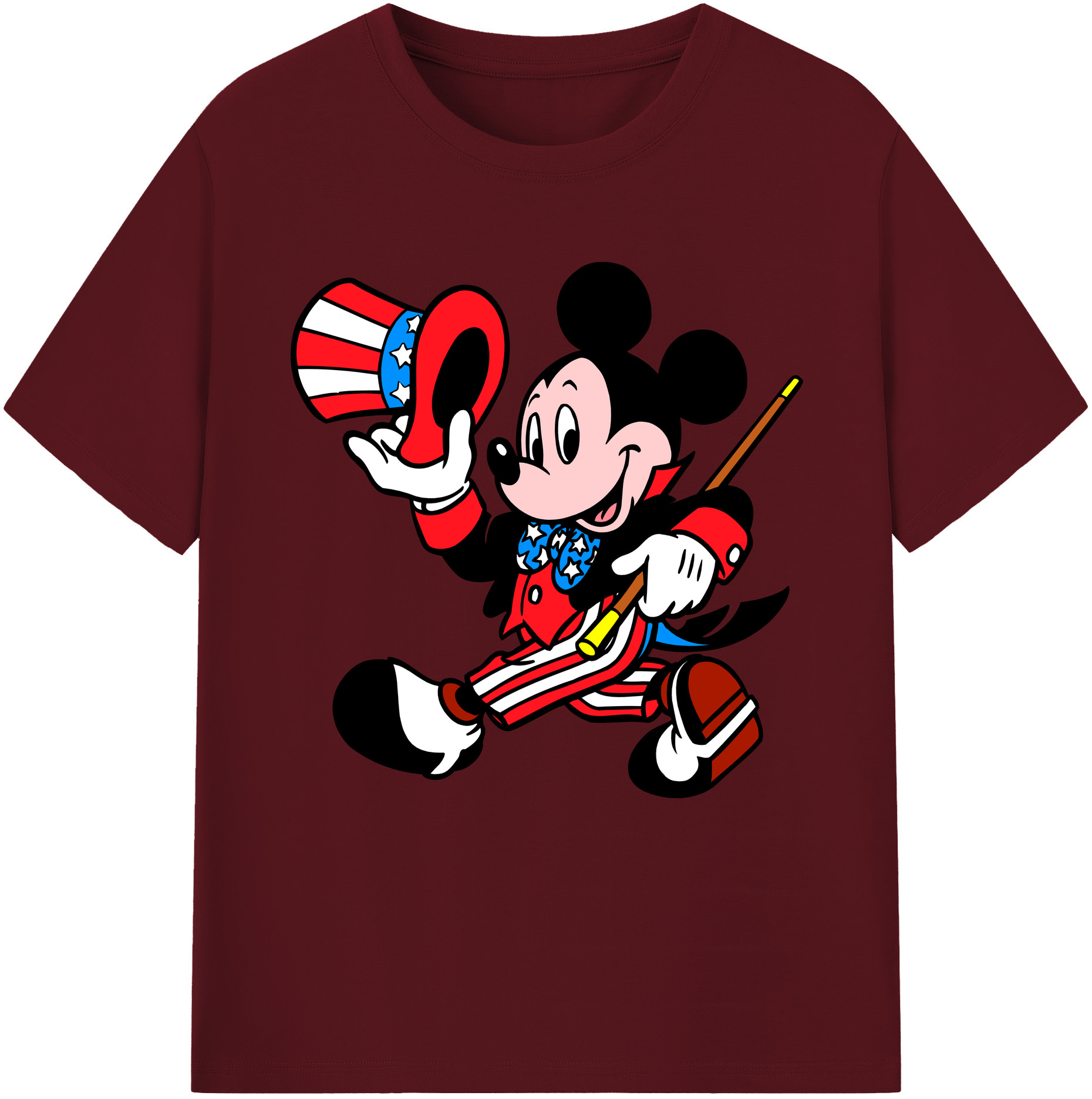 （画像用） ミッキーマウス Mickey Mouse 綿100％半袖Tシャツ（フロントプリント）